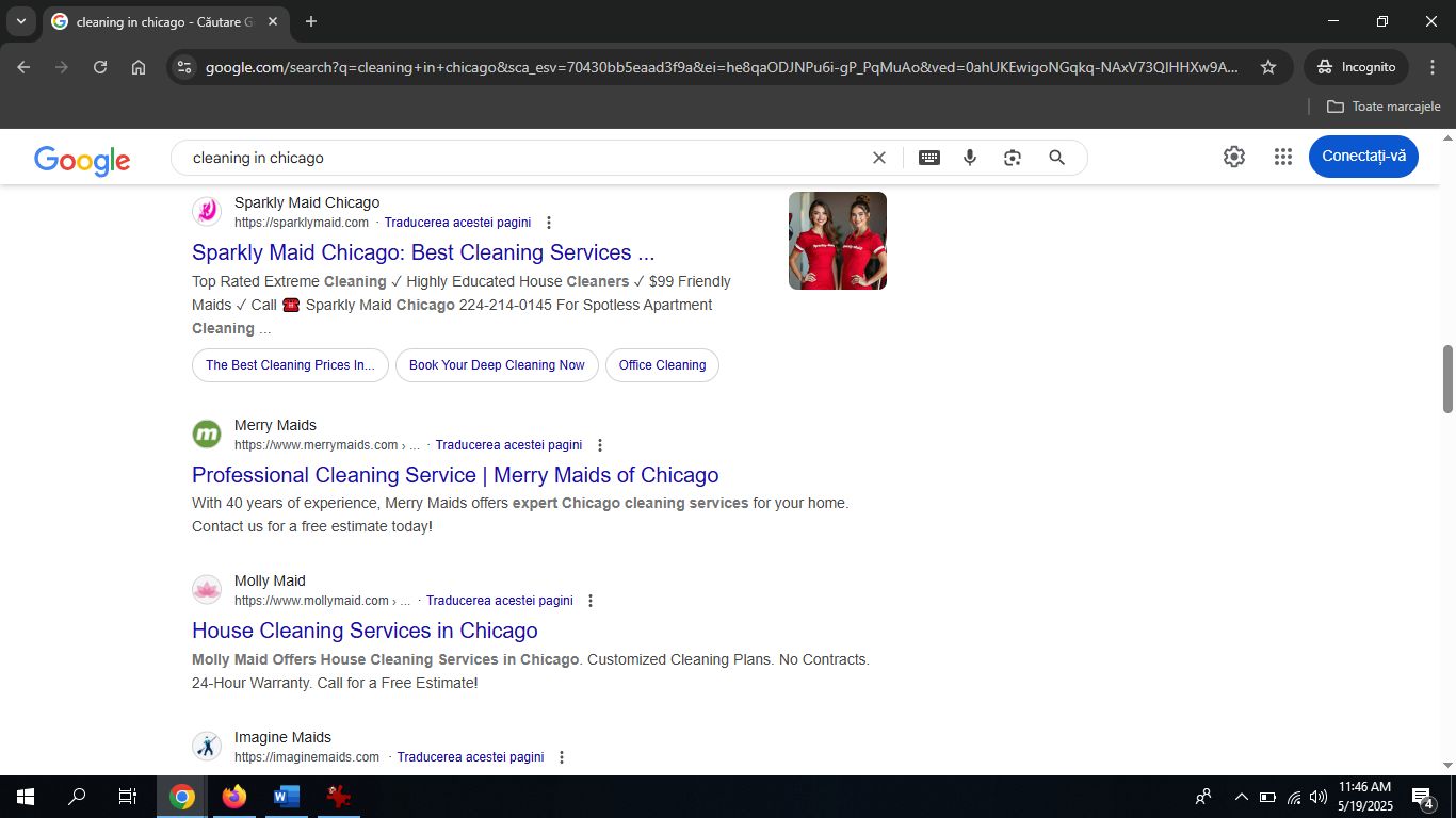 Servicii seo firme de curatenie bucuresti