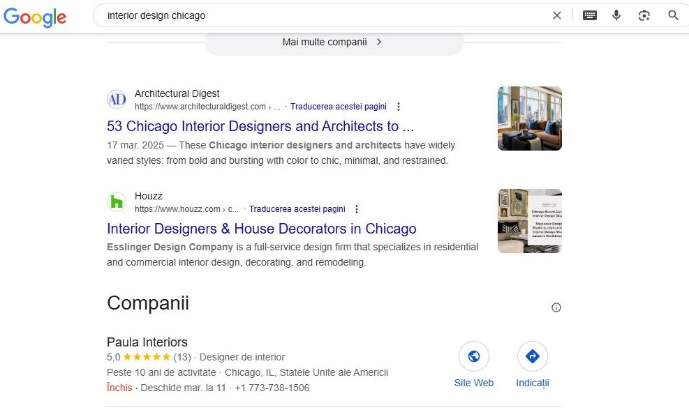 Promovare google firme interior si exterior design
