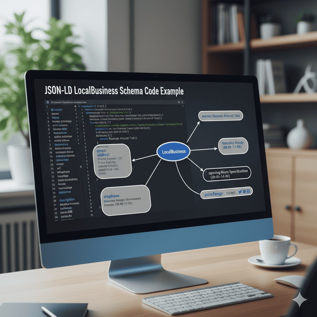Cod JSON-LD complet pentru implementarea Schema Markup a unei afaceri locale